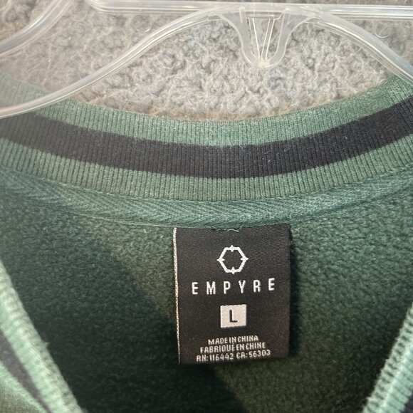 Empyre Skateboard Varsity Crewneck Sweatshirt Size L Skate Grunge Faded Green - Picture 4 of 6